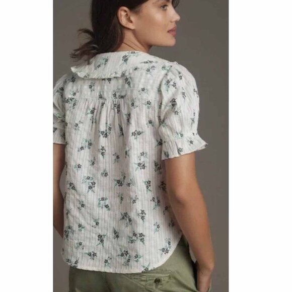 Pilcro for Anthropologie Keira Collared Button-Front Blouse - Picture 2 of 5